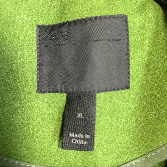 ASOS Women’s Wool Blend Long Sleeve Button Down Pea Coat Size XL Green - Picture 6 of 15